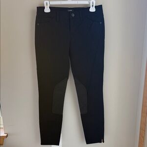 J. Crew Sleek Black Pants w/Leather Detail